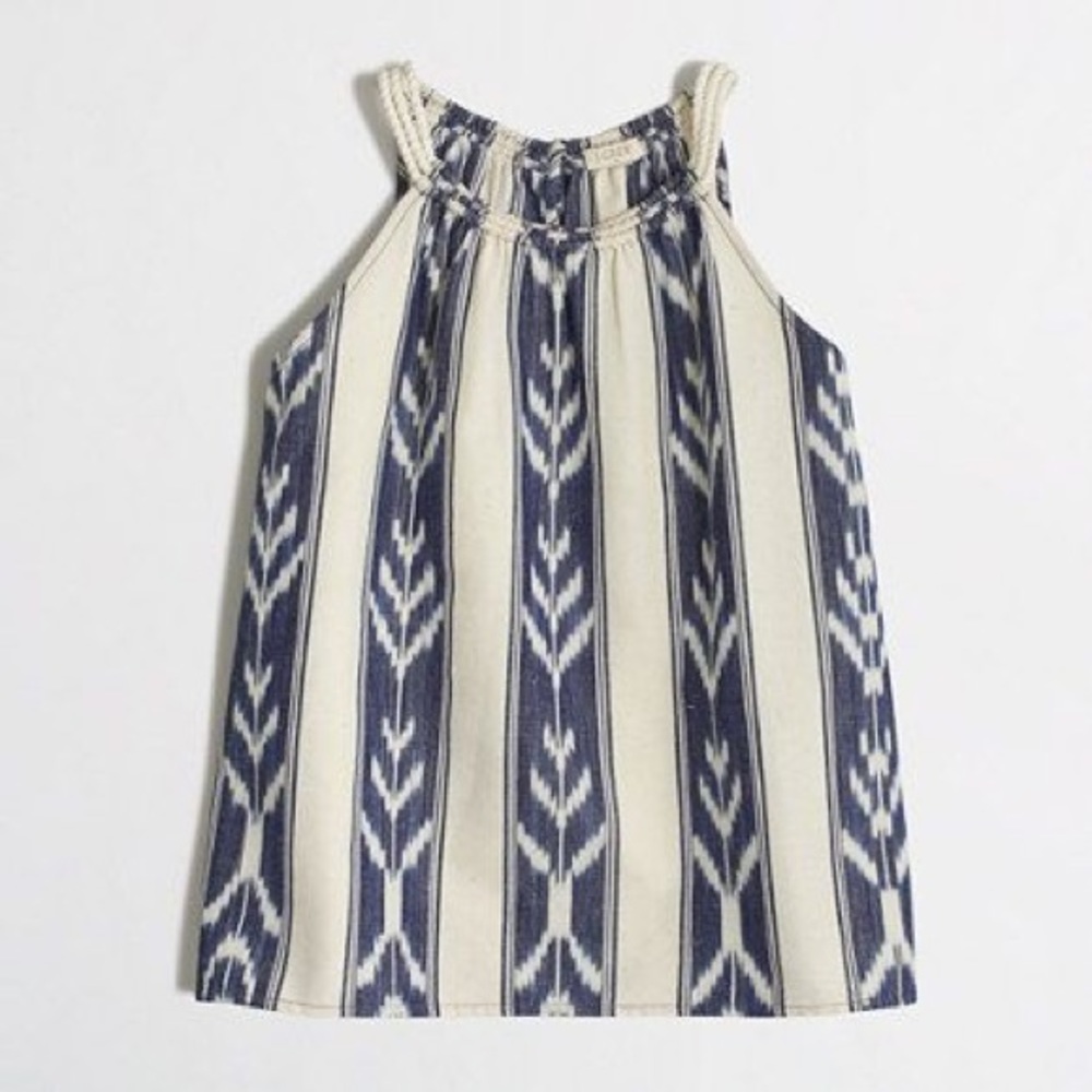 J. Crew Factory Ikat Print Rope Strap Top